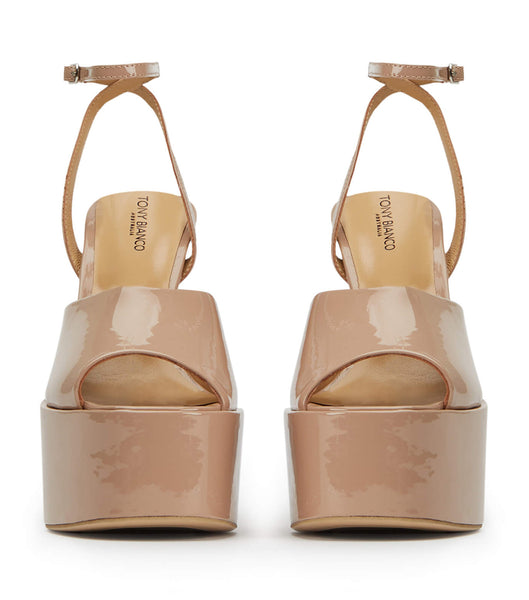 Beige Tony Bianco Journey Coco Patent 15cm Stiletto Heels | QZAWA86012