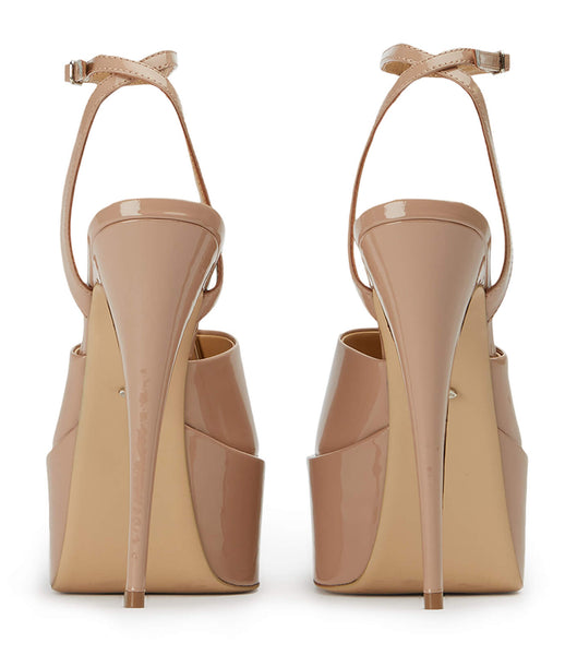 Beige Tony Bianco Journey Coco Patent 15cm Platform Shoes | ZAEAH75081