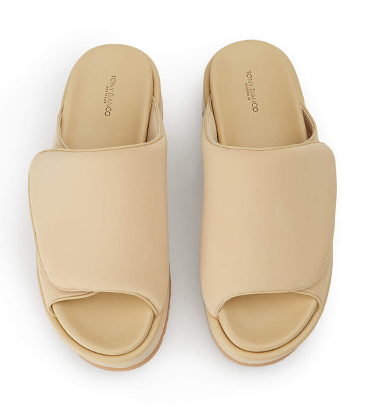 Beige Tony Bianco Roxana Nude Scuba 6cm Flat Sandals | SZANY68112