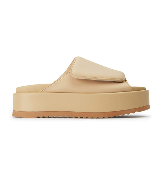 Beige Tony Bianco Roxana Nude Scuba 6cm Flat Sandals | SZANY68112