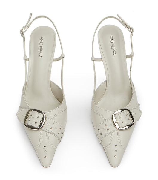 Beige Tony Bianco Sadie Bone Venice 8cm Low Heels | ZAZDE32248