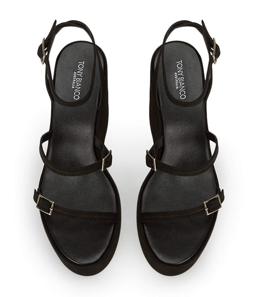 Black / Red Tony Bianco Vale Black Phoenix 13cm Wedges | ZADYB28691