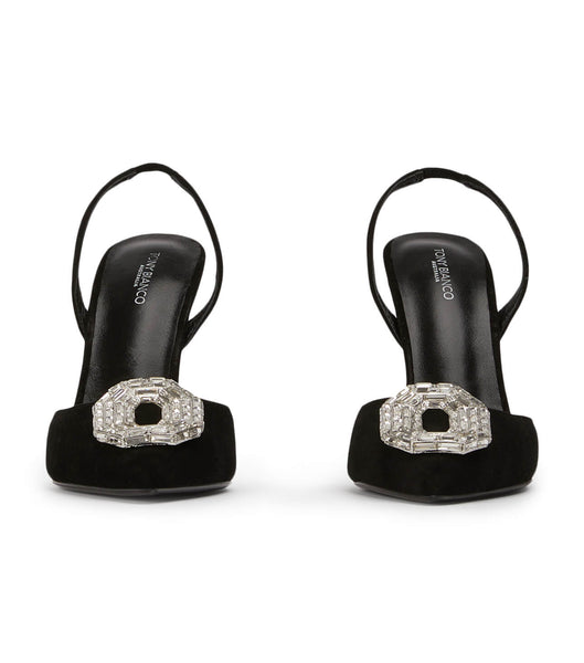 Black Tony Bianco Arma Black Suede 10.5cm Bling Heels | DZAKV54298