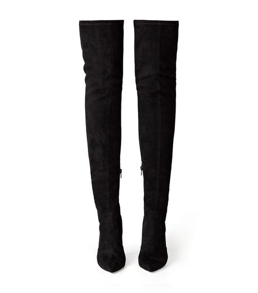 Black Tony Bianco Avah Black Stretch Suede 10.5cm Stretch Boots | ZZANQ50648