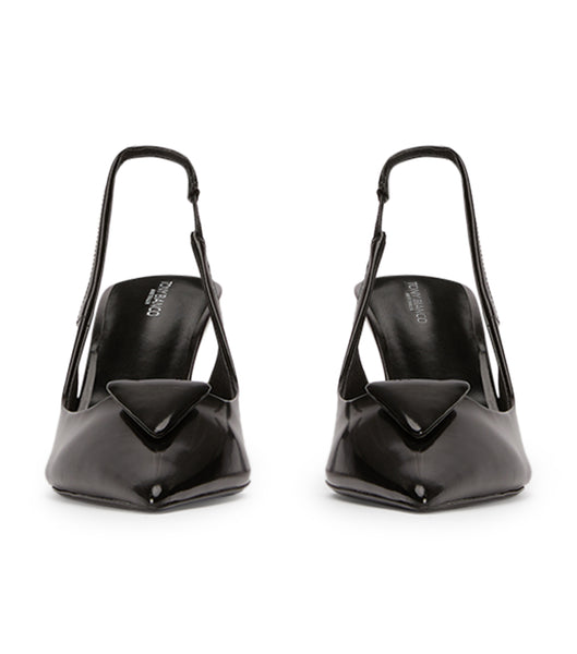 Black Tony Bianco Bertie Black Hi Shine 7.5cm Low Heels | EZAVG64440