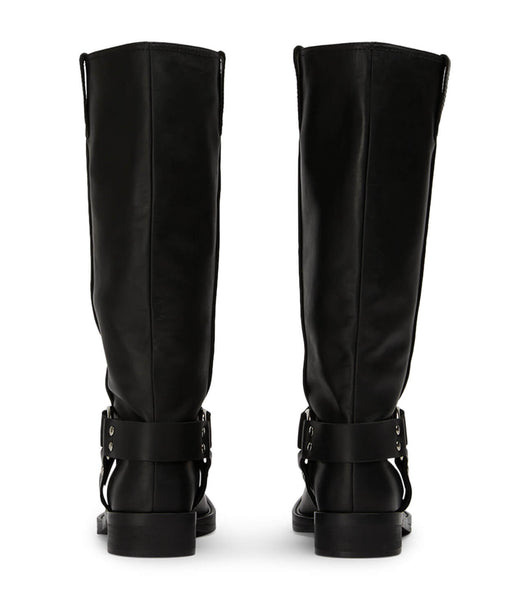 Black Tony Bianco Biker Black Wax 3.5cm Combat Boots | LZATR14076
