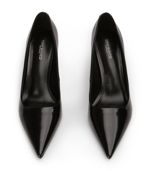 Black Tony Bianco Billy Black Hi Shine 7.5cm Low Heels | QZAUV85908