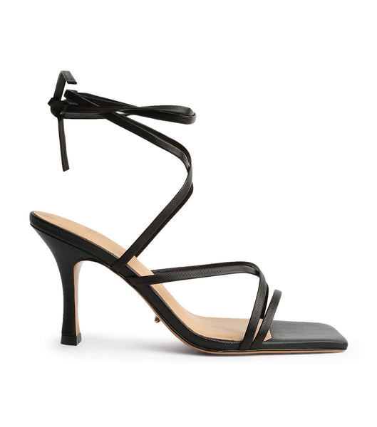 Black Tony Bianco Caden Black Sheep Nappa 8.5cm Strappy Heels | ZAXMI12524