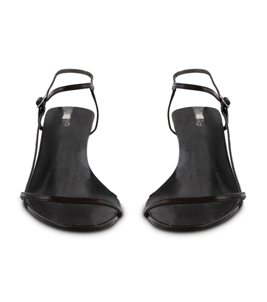 Black Tony Bianco Caprice Black Kid 7cm Strappy Heels | PZAER55498