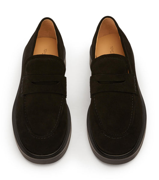 Black Tony Bianco Cherish Black Suede 4.5cm Loafers | BZASD98522