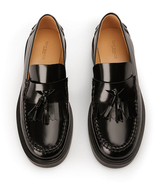 Black Tony Bianco Colt Black Hi Shine 4.5cm Loafers | ZZANQ22361