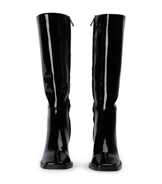 Black Tony Bianco Darby Black Patent 7.5cm Knee High Boots | ZAEAH49844