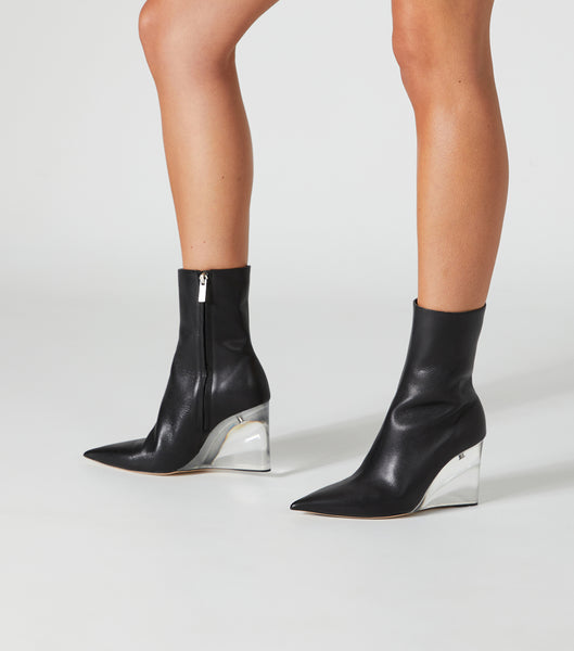 Black Tony Bianco Dasha Black Como/Clear 9.5cm Ankle Boots | DZAKV68165