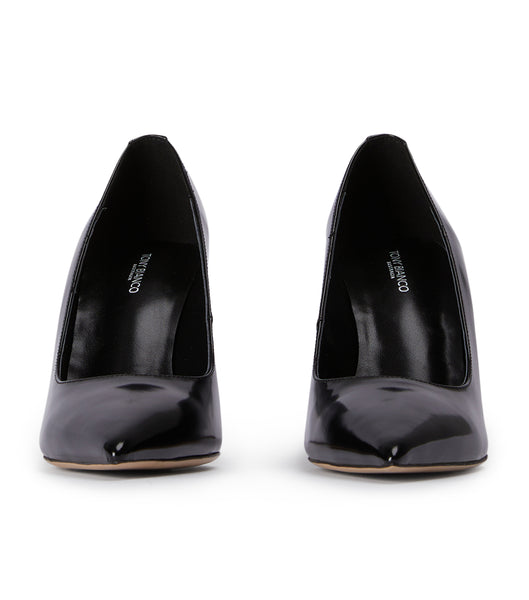 Black Tony Bianco Dolly Black Hi Shine/Clear 9.5cm Wedges | ZAICD90528