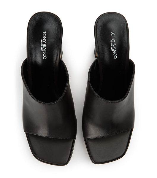 Black Tony Bianco Dover Black Como 11.5cm Block Heels | MZAFT63303