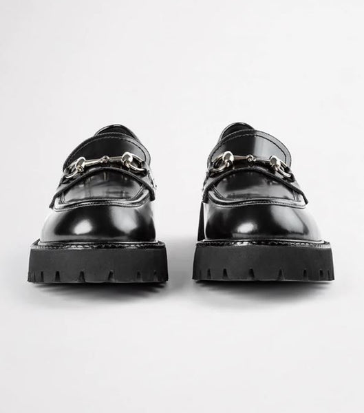 Black Tony Bianco Greer Black Hi Shine 4cm Loafers | GZAEC31806