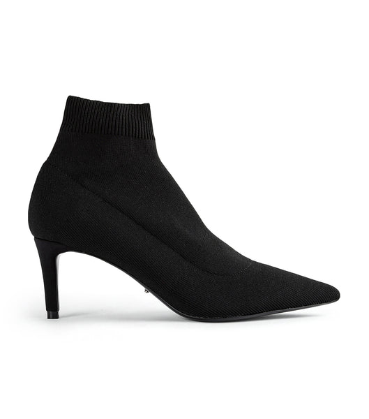 Black Tony Bianco Gwen Black Sock Knit 6.5cm Stretch Boots | DZAKV53387