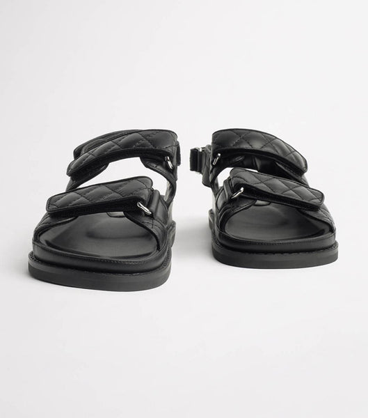 Black Tony Bianco Hiranni Black Sheep Nappa 3.5cm Slides | FZAUI50603