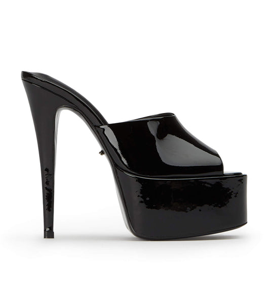 Black Tony Bianco Jordyn Black Patent 15cm Platform Shoes | BZASO89162