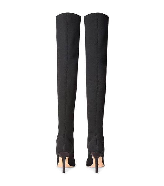 Black Tony Bianco Kori Black Sock Knit 9.5cm Stiletto Boots | YZAVQ30751