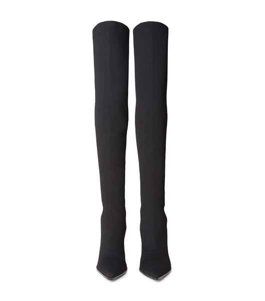 Black Tony Bianco Kori Black Sock Knit 9.5cm Stretch Boots | ZAQAV97516
