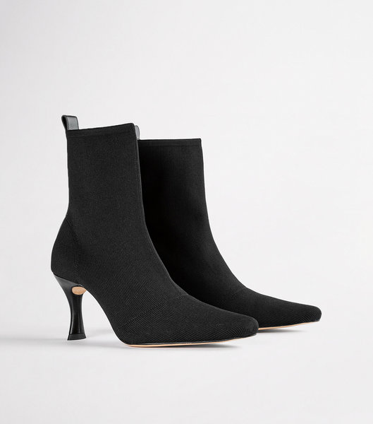 Black Tony Bianco Kossam Black Knit 8cm Stretch Boots | TZAPQ20460