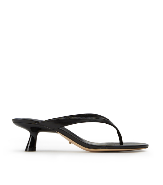 Black Tony Bianco Krista Black Nappa 5cm Thong Sandals | YZAVQ40913