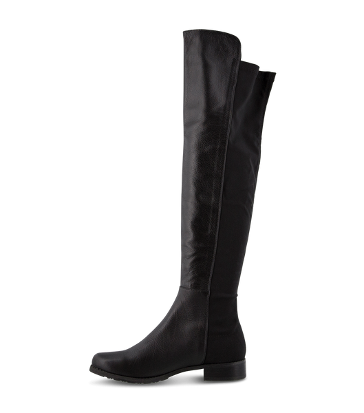 Black Tony Bianco Panache Black Luxe/Black Micro Stretch 3cm Flat Boots | ZAXMI63254