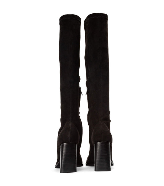 Black Tony Bianco Renae Black Stretch Suede 8.5cm Knee High Boots | GZAUC35783
