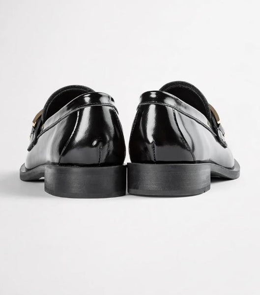 Black Tony Bianco Ruiz Black Hi Shine 2.5cm Loafers | ZAZDE38277