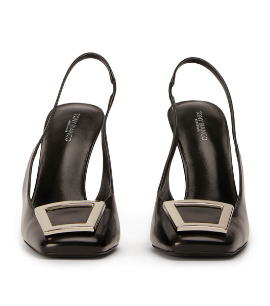 Black Tony Bianco Ruski Black Hi Shine 10.5cm Event Heels | EZAVG84852