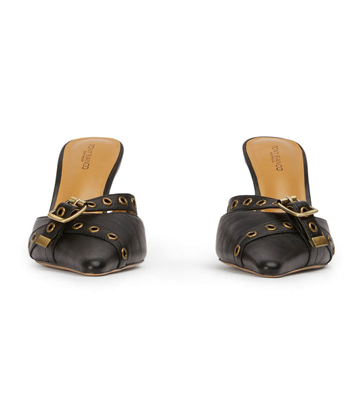 Black Tony Bianco Savoir Black Nappa 8cm Low Heels | ZAJKU14730