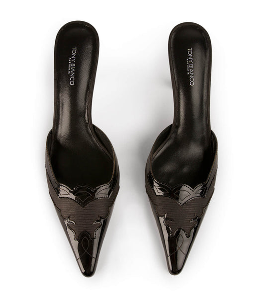 Black Tony Bianco Shuga Black/Black Patent 8cm Low Heels | SZANY53840