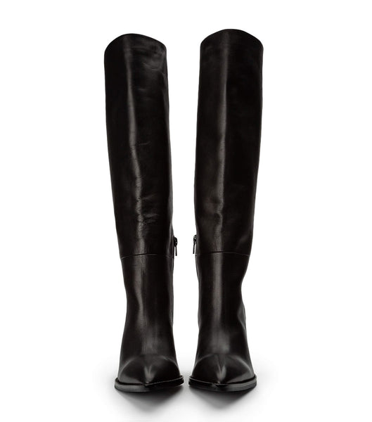 Black Tony Bianco Skyla Black Como 9cm Mid Calf Boots | QZAWA43191