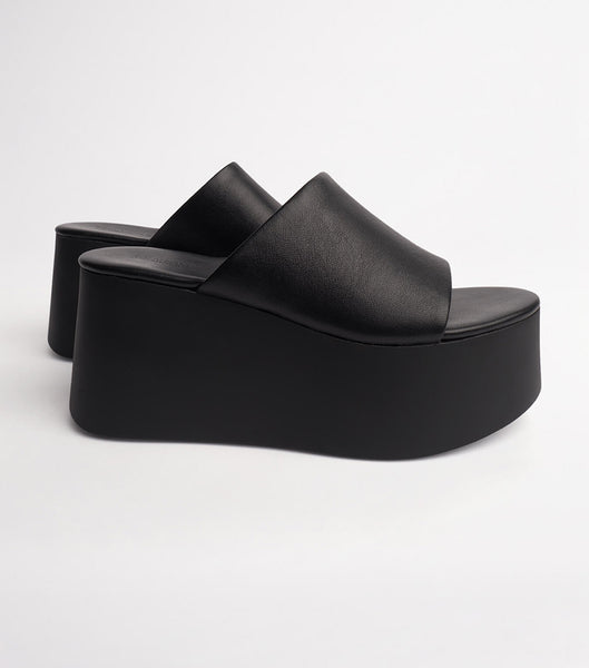 Black Tony Bianco Tegan Black Sheep Nappa 9.5cm Platform Shoes | AZADF64478
