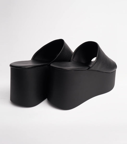 Black Tony Bianco Tegan Black Sheep Nappa 9.5cm Platform Shoes | AZADF64478