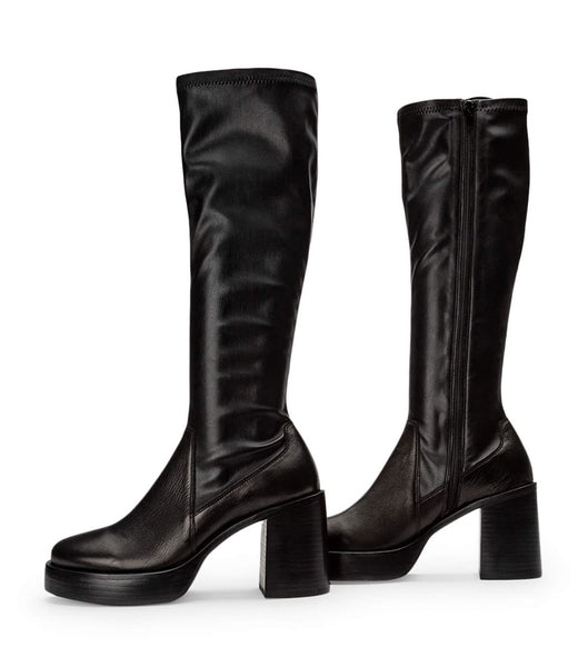 Black Tony Bianco Tibby Black Venice/Black Venezia 9cm Knee High Boots | UZATG44664