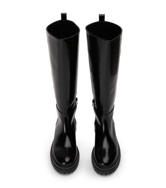 Black Tony Bianco Welly Black Hi Shine 4.5cm Mid Calf Boots | UZATG63281