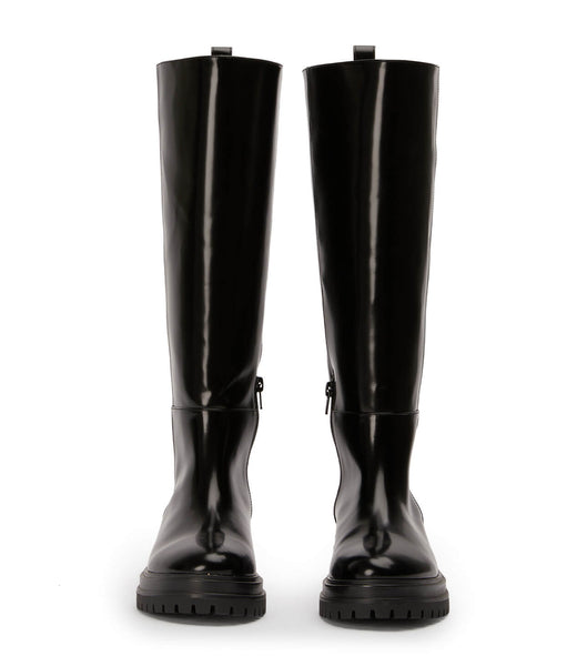 Black Tony Bianco Welly Black Hi Shine 4.5cm Mid Calf Boots | UZATG63281