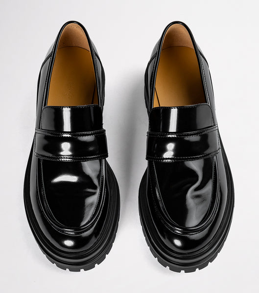 Black Tony Bianco Wiz Black Hi Shine 4.5cm Loafers | DZAVO17761