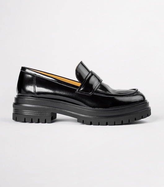 Black Tony Bianco Wiz Black Hi Shine 4.5cm Loafers | DZAVO17761