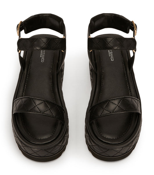 Black Tony Bianco Zahara Black Nappa 6cm Flat Sandals | FZAUI27209