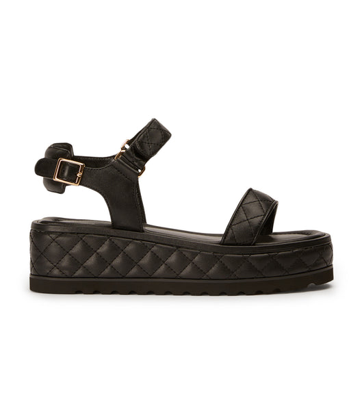 Black Tony Bianco Zahara Black Nappa 6cm Flat Sandals | FZAUI27209