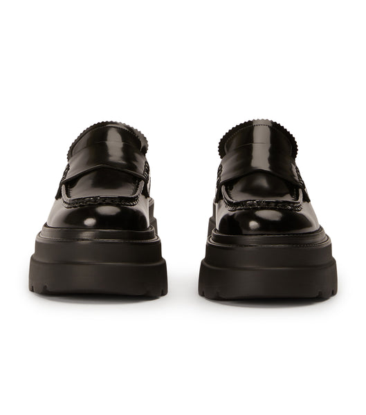 Black Tony Bianco Zomp Black Hi Shine 7.5cm Loafers | ZZAMJ83007