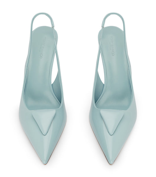 Blue Tony Bianco Bertie Sky Hi Shine 7.5cm Low Heels | LZASX99321