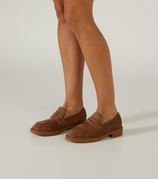 Brown Tony Bianco Cherish Saddle Suede 4.5cm Loafers | ZACVG41537