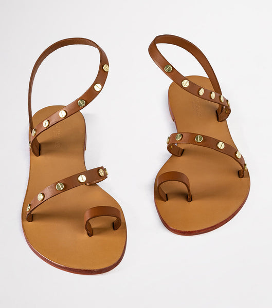Brown Tony Bianco Finola Tan 1cm Flat Sandals | ZACIF68143