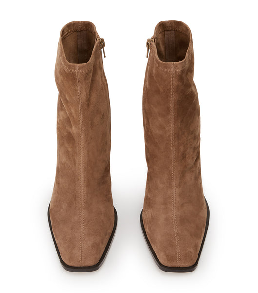 Brown Tony Bianco Rover Saddle Suede 8.5cm Stretch Boots | XZABH71447