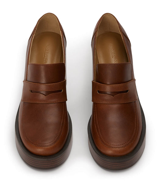 Brown Tony Bianco Taranto Cognac 9cm Loafers | ZANEJ80140