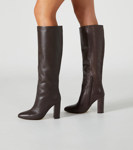 Chocolate Tony Bianco Boss Choc Como 9.5cm Knee High Boots | ZZAMJ52155